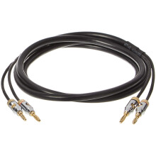 Amazon Basics Banana Plug 16AWG Speaker Cable Wire, CL2 Rated with Gold-Plated Banana Tip Plugs (4mm), 99.9% Oxygen-Free, 1.83 m, Gold & Black