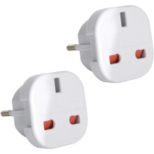 TEC UK - 2 x UK to EU Europe European Travel Adapter suitable for France, Germany, Spain, Egypt, China - Refer to Product description for Country lis