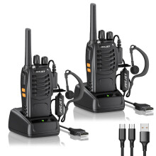 JUCJET BF-88E Walkie Talkies PMR446, 16CH with Earpieces, 2 Pack
