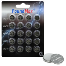 20 x PoundMax Button Cell LR1130 1,5V, Alkaline Battery
