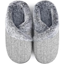 Flauschige Damenpantoffeln mit Fleece-Futter und Memory-Schaum (1 Paar)