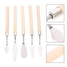 5Pcs Painting Mixing Scrapers Art Paint Spatulas Color Stirring Shovels Art Supplies