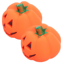 Pumpkin Squeaky Chew Toy for Dogs, Orange PVC, 2 Pack