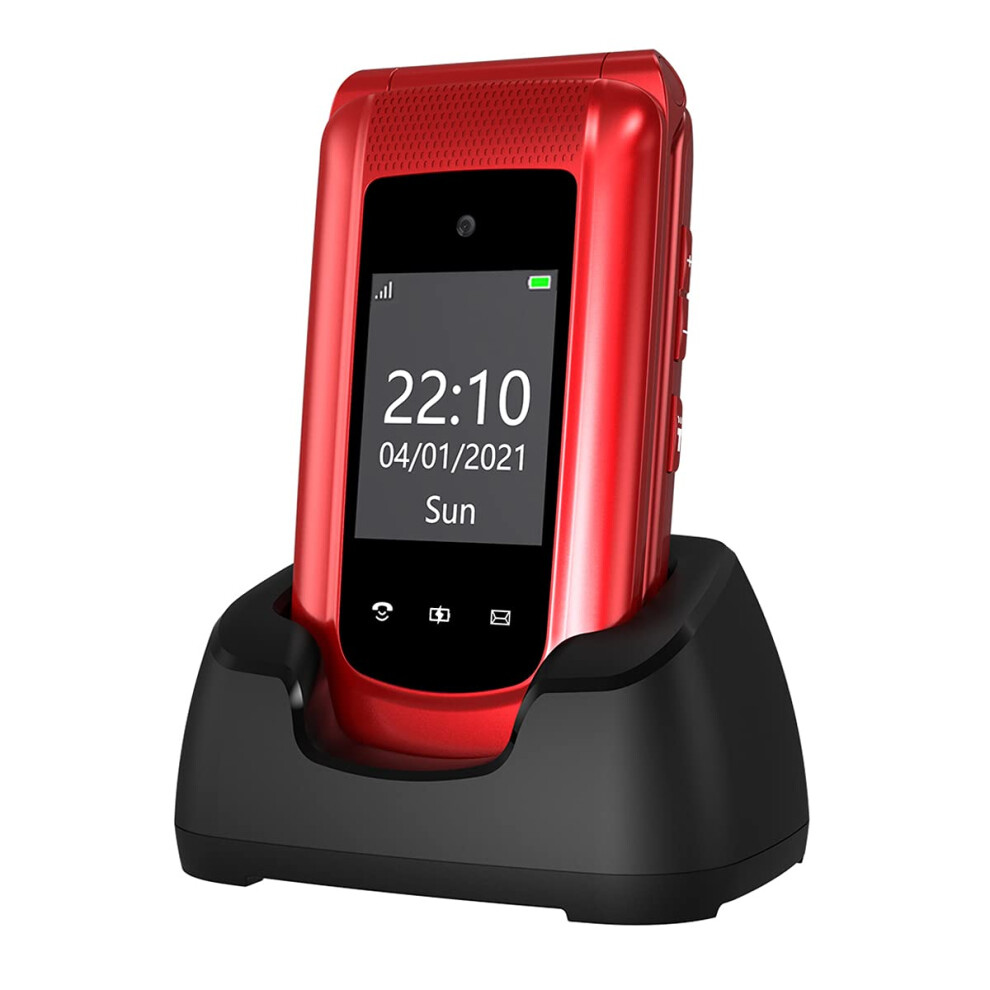 Uleway Big Button Mobile Phone For Elderly, Pay As You Go Flip Cell Phone, Unlocked Senior Mobile Phone With Sos Emergency Button, Charging Dock, 100 34540251
