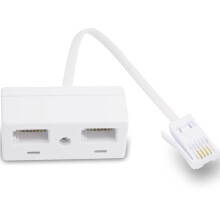 LRMYS One BT Plug to Two BT Sockets Splitter, UK Telephone RJ11 Male Plug to Double Female Socket Extender, for UK Landline Telephone FAX Modem Cable