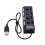 Concentrador USB 2.0 negro de 4 puertos independiente 8