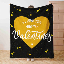 Valentine Flannel Blanket Throw – Red Love Hearts, Soft Fuzzy Plush Fleece for Couch/Sofa/Bed, Cozy Gift for Women, Couples & Mom