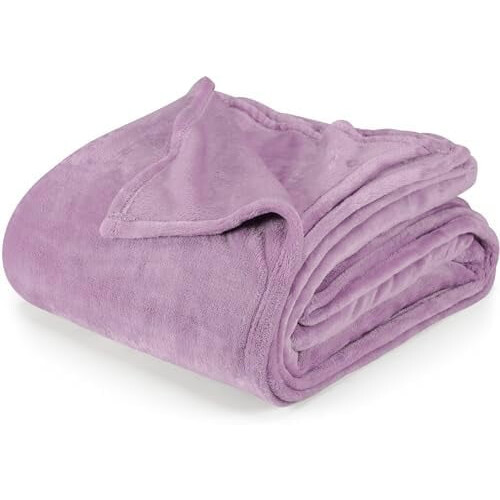 Lilac Fleece Blanket Full Size Soft Microfibre