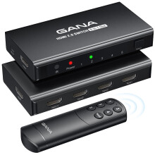 HDMI Switch 5 in 1 Out 4K@60Hz, GANA HDMI Splitter Switcher with Remote, Aluminum Hdmi 2.0 Switch Box Hub for 3D, HDCP2.2, HDR, Compatible with Xbox,