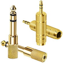 Mepsies Headphone Adapter 4 Pack 6.35mm 1/4 inch to 3.5mm 1/8 inch TRS Stereo Audio Jack Adapter (6.35mm Male to 3.5mm Female 2x, 3.5mm Male to 6.35m