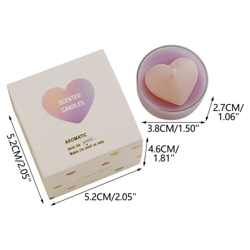 Vela aromática redonda con forma de corazón, 1 unidad. 2