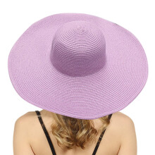Zomerhoeden voor dames: zonnehoed met brede rand, slappe opvouwbare Bongrace strohoed, strandhoed