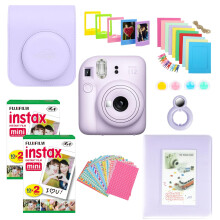 Clikoze Instant Camera Bundle with Fujifilm Mini 12 Lilac Purple Camera, Fujifilm 40 Shot Mini Film, Clikoze Mini 12 Case, Mini Album Book, Film Stic