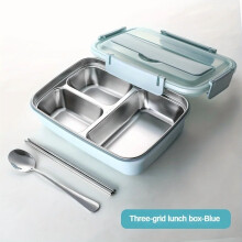 Lekvrije roestvrijstalen lunchbox met 3/4 compartimenten - Duurzame, gemakkelijk schoon te maken bento-box voor studenten en kantoorpersoneel