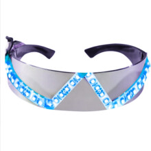 Halloween-Weihnachtsbrille, LED-Leuchtbrille, stylische LED-Leuchtbrille mit Batterie für Cosplay, Halloween, Bars, Clubs und Partys