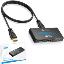eSynic Professional HDMI Splitter 4K@30HZ 1In 3Out Metal Shell 3 Way HDMI Splitter HDCP 1.4 Hdcp Bypass Splitter Stable Signal Transmission Supports