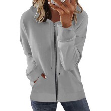 Women's Plus Size Zip Up Hoodies Long Sleeve Zipper Open Front Loose Outerwear Printing Blouse Coat Tops Pockets Hooded Blouse Up to 65% off