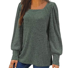 Lenago Oversized Sweaters for Women Plus Size Fashion Long Sleeve Loose Solid Color Blouse Pullover Sweaters Jumper