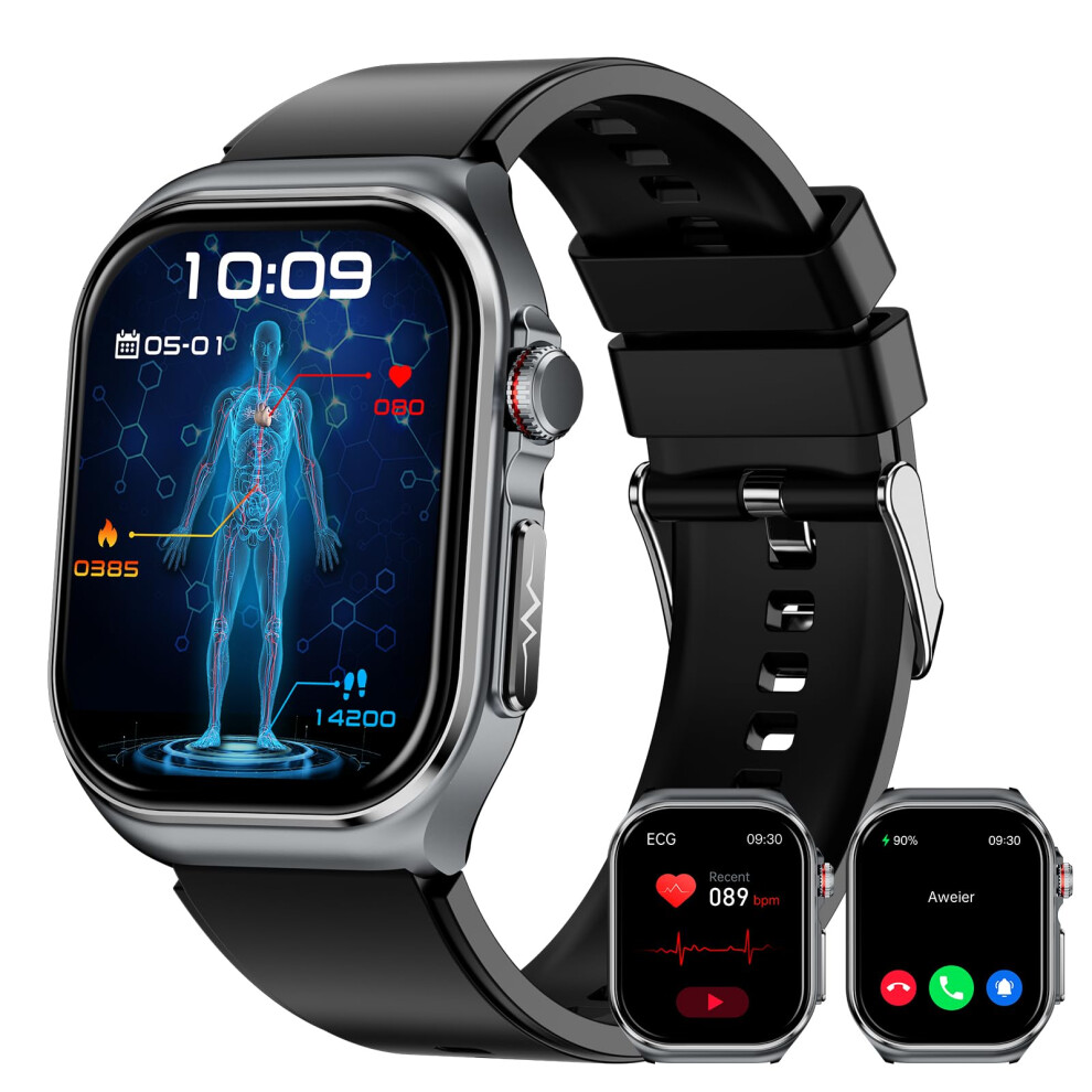 Hidamel Smart Watch Ecg/Hrv/Bmi,70 Days Battery,2.04" Amoled Bluetooth Calls Health Watch With Blood Pressure/Spo2/Heart Rate/Body Temperature/Sleep 69623776
