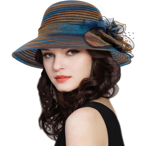 Γυναικείο καπέλο οργάντζα Kentucky Fascinator καπέλο κλος μπόουλινγκ για κοκτέιλ πάρτι 2