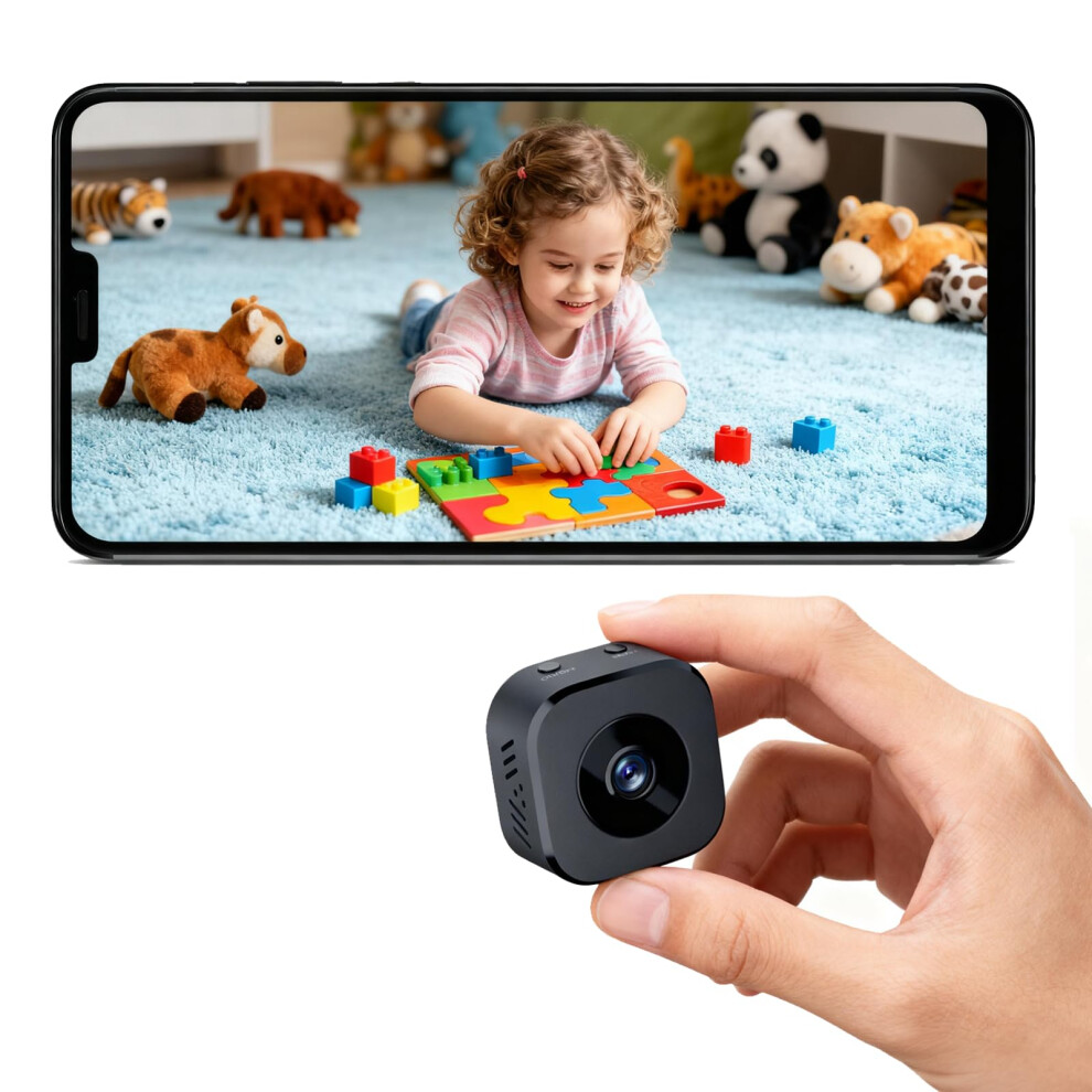 Senri 1080P Hd Mini Wifi Hidden Camera - Wireless Indoor Security Cam With Night Vision, Motion Detection, Sd Storage For Home Surveillance, App Cont 00000052498114
