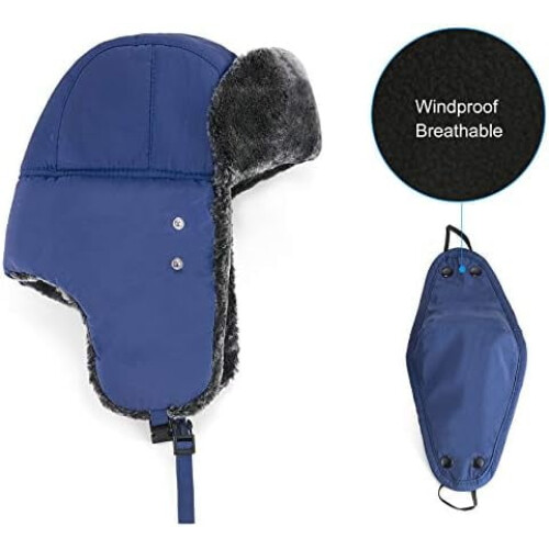 Χειμερινά Καπέλα για Γυναίκες Άνδρες Trapper Ushanka Καπέλο με Αυτιά Ζεστά Ρωσικά 1