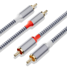 Ticenpe RCA Cables 3.28ft/1M 2RCA to 2RCA Cable Stereo Auxiliary Audio Cable 24K Gold Plated Nylon Braided Hi-Fi Phono Cable for Home Theater, Audio,