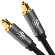 CableMountain Optical Cable 1m, [Alloy Case, 24K Gold-Plated], Digital Optical Audio Cable for Soundbar to TV, Home Theather, PS4, Xbox, Compatible w