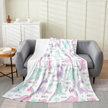 Couverture pour enfants motif dinosaure 76 x 102 cm, en flanelle polaire, motif princesse dinosaure kawaii et animaux de la jungle, convient aux