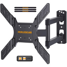 Perlegear TV Wall Bracket for 26-60 Inch Flat & Curved TVs up to 45kg, Swivels Tilts Extends TV Wall Mount, VESA 75x75mm up to 400x400mm, PGMFK6