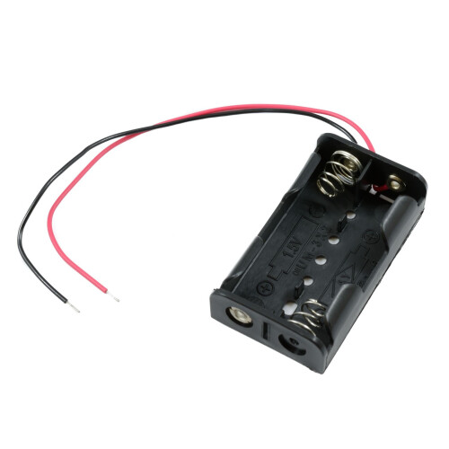 AA x 2 Open Battery Holder Box 150mm Wires Leads