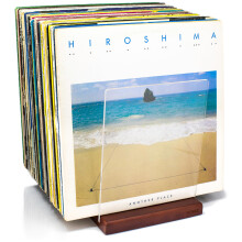 MÖNKE Premium Vinyl Record Storage - a Mid-Century Style Record Holder, 60 LP Capacity - Complements Any Decor (Brown)