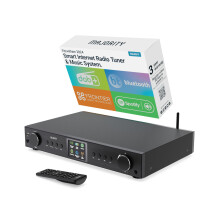 Bluetooth Internet Radio with DAB+ | Digital Tuner for Hifi Stack | FM, Spotify Connect, Podcasts | 90+ Presets, Colour LED Display | USB, AUX, RCA |