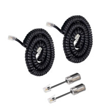 Uvital Telephone Handset Cord Detanglers, 2 Pack Landline Handset Cord Cable 3M Uncoiled(0.6M Coiled) and 2 Pack Anti-Tangle Untangler 360 Degree Rot