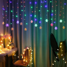 Guirlande lumineuse LED flocons de neige pour fenêtre, 96 LED, 8 modes d'éclairage, étanche, compatible avec les décorations de Noël