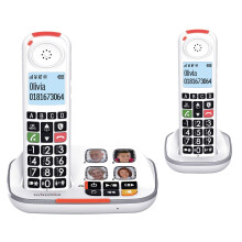SWISSVOICE - Xtra 2355 Duo - DECT - Cordless Telephone - Large Keys - Answering Machine - Audio Boost - Loud Ringtones - Hearing Aids Compatible - Ca