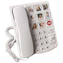 Memo24 Big Button and Picture Corded Landline Phone for Elderly and Dementia Sufferers. Simple One-Touch Speed Dialling. Hands-Free Operation. Ad