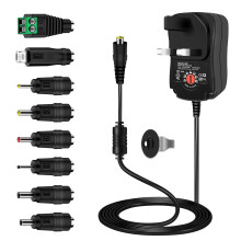 Universal Power Adapter 12W,Etopgo AC Adapters DC Power Supply Multi Voltage 3V 4.5V 5V 6V 7.5V 9V 12V 1A With 8 Tips For Electronic Devices LED Stri