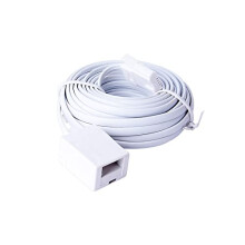 BT Telephone Extension Cable 5M, White BT Male to Female 6-Pin Straight Through Telephone Extender for UK Landline Phone Cord Home & Office Fax Modem