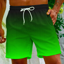 Pantalones cortos casuales para hombre con cintura elástica, de algodón, con cordón ajustable, corte relajado, estilo vestido de verano, estampado