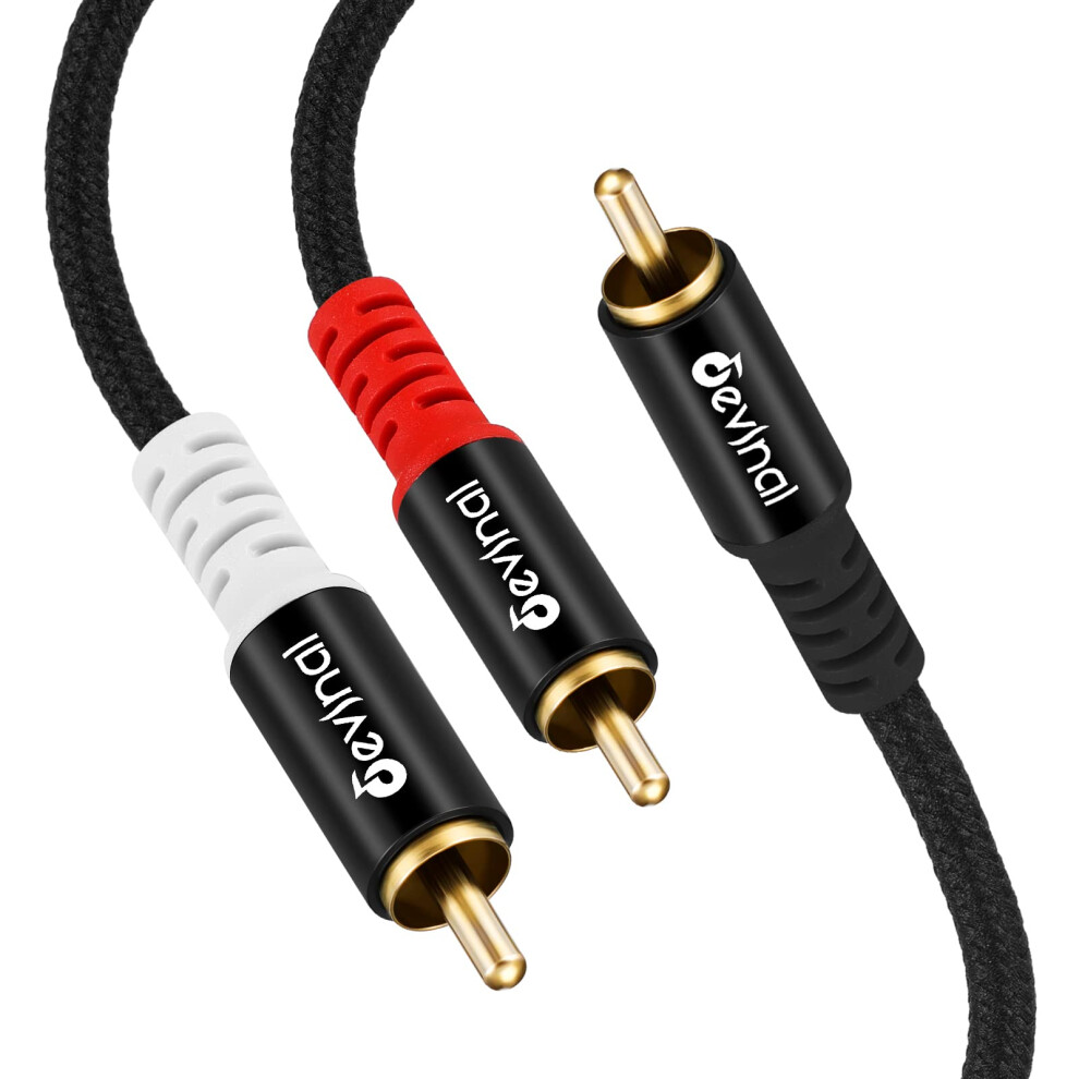 Devinal Rca Y Cable, Rca/Phono Y Splitter, Y Adapter - 16.5 Feet Plated For Subs/Amp/Hi-Fi/Home Theater Gold 63176551