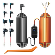 REDTIGER Dash Cam Hardwire Kit USB C Port, Dashboard Camera Car Charger Cable Kit 12V- 24V to 5V w/Fuse Kit, Low Voltage Protection for Dash Cam Doub