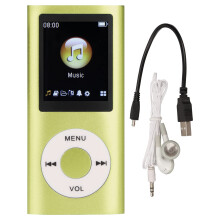 MP3 Player, Portable Digital Lossless Music MP3 Player, Portable Slim 1.8 Inch LCD Screen MP3 Music Player for Sports Running, Supports 64G (Green)