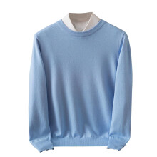 Men's Fashion High Neck Sweater Fall Winter Casual Solid Color Thermal Warm Knitted Pullover Top Men's Sweaters(Light Blue#2,M)