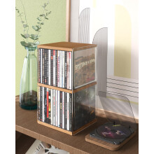AREAJD Retro Walnut-colored MDF CD Holder Desk Rack Organizer, Cute Holds 30 CD Case, Cd Holder Stand, CD Storage/Shelf/Tower/Stand Dollar, Fit for T