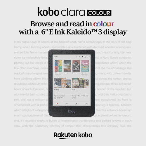 Kobo Clara Colour eReader, 6” Colour E Ink, Waterproof, Black 1