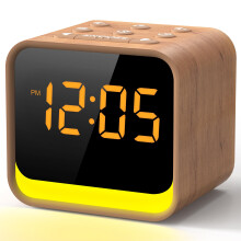 Reacher FM Radio Alarm Clock with White Noise Machine, Digital Dimmable Display, 9 Alarm Tones, 7 Colors Nightlight, Soothing Sounds, Sleep Timer, Sn