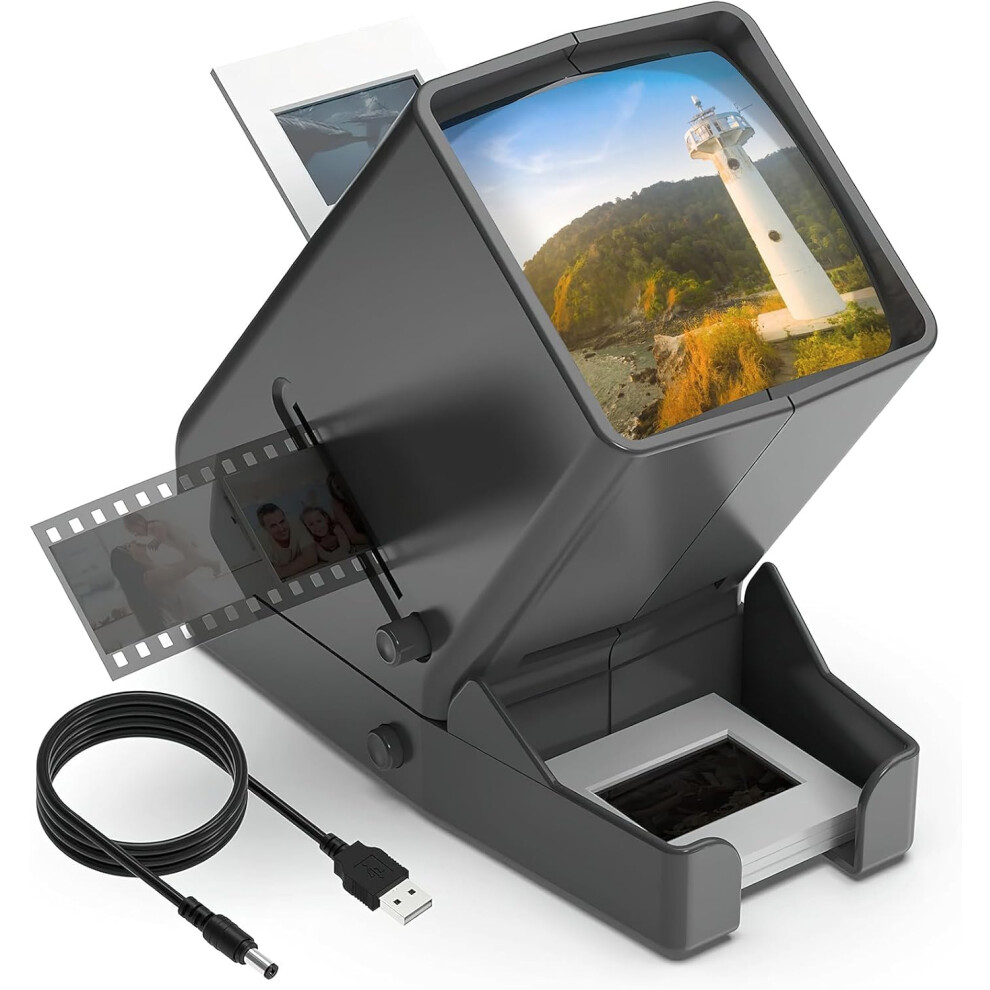 Photos - Photo Frame / Album 35mm Slide and Film Viewer, 3X Magnification LED Lighted Illuminated Viewing Slide Projector for Old Slides & Positive 35mm