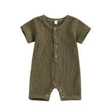 Baby Spring New Onesie Newborn Climbing Clothes Short Sleeve Thin Jumpsuits Comfortable Button-Up Rompers,Size 0 Month-12 Months