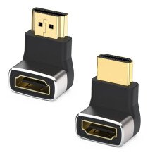 SHUBEIEUMI 2 Pack Right Angle HDMI Adapter 8K, Adapter 90 and 270 Degree Combo, Support 8K@60Hz, 4K@120Hz, Male to Female HDMI 2.1 Connector, for Lap